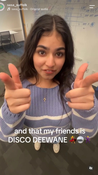 Story: a member giving two thumbs up, captioned and that my friends is Disco Deewane