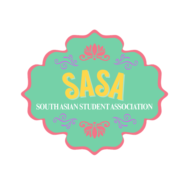 New SASA logo: mint and pink badge reading SASA, South Asian Student Association